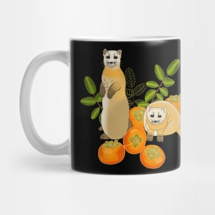 Japanese pine Marten and persimmon fruit Mug